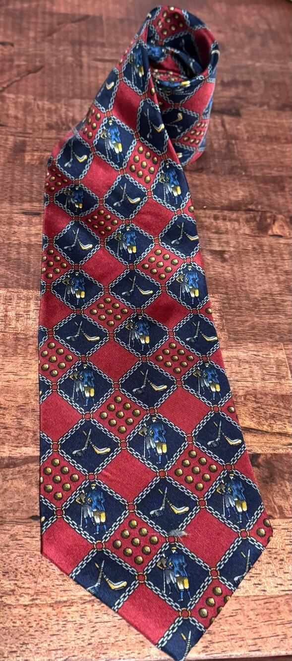 Bardelli Roma Mens Formal Necktie Multicolor Golf Theme Neck Tie 65 x 4in